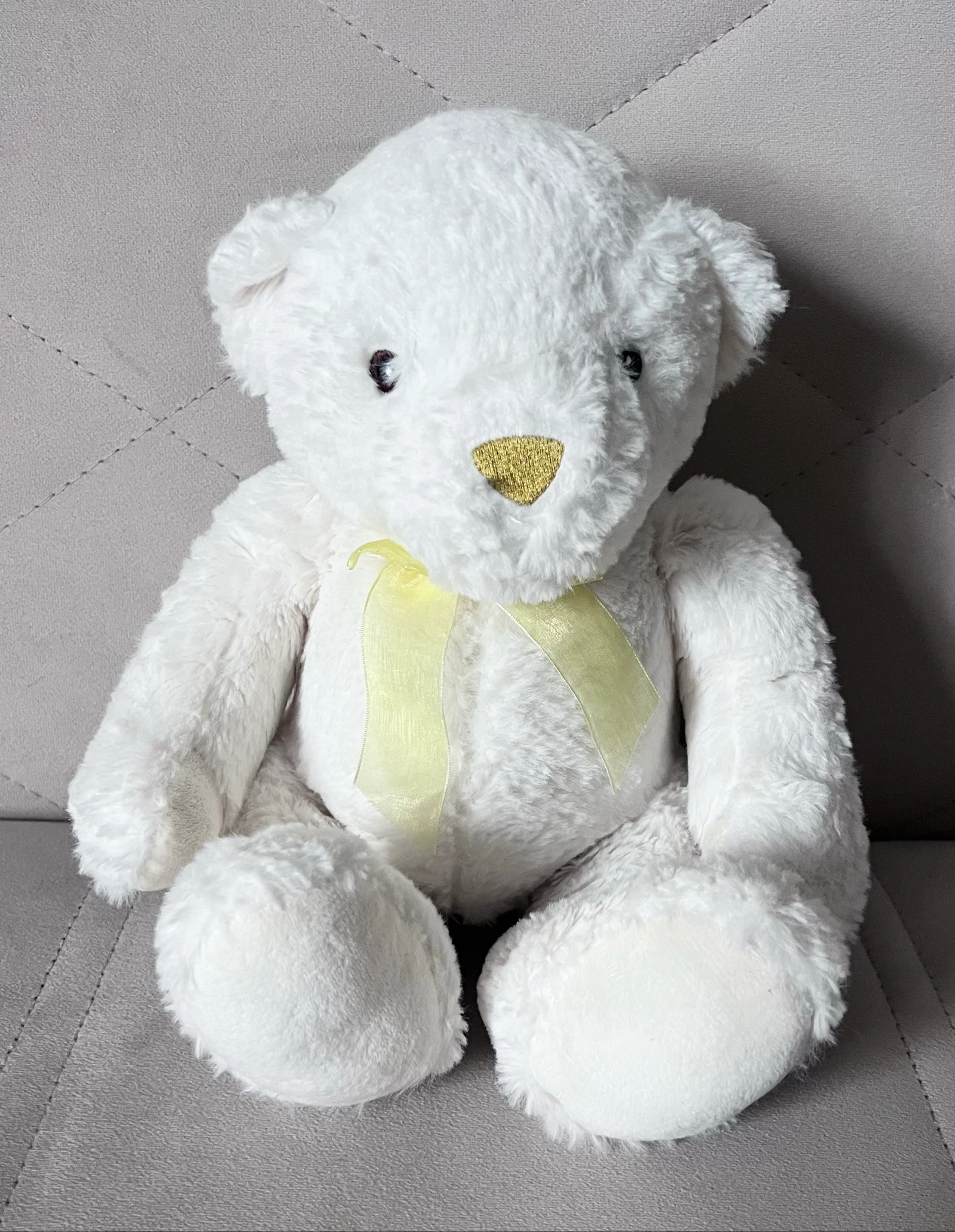 Peluche doudou ours blanc 